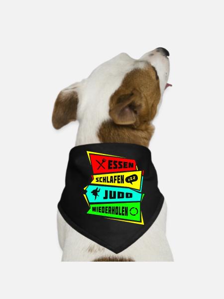 Eat Sleep Judo Repeat - Dog Bandana - black - Front
