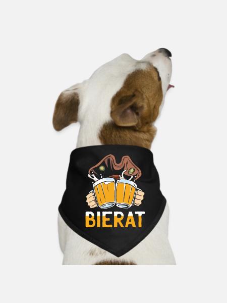 Bierat Wortwitz Piraten Saufen Bier Pirat Kostüm - Hunde-Bandana - Schwarz - Vorne