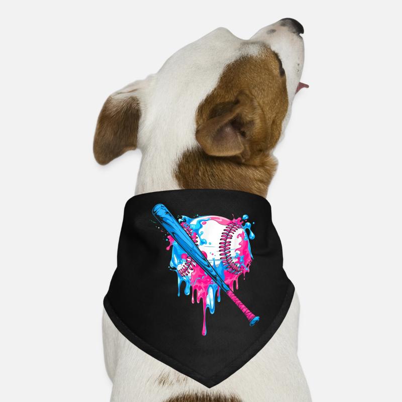 Conception vibrante d’éclaboussures de cœur de baseball Bandana pour chien