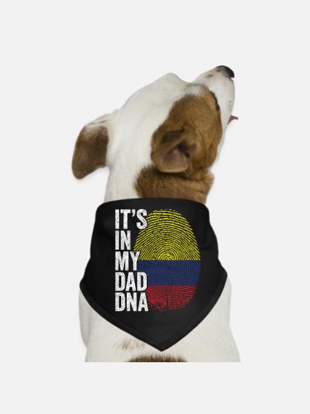 Drapeau Colombie Empreinte Papa Colombien - Bandana pour chien - noir - Devant