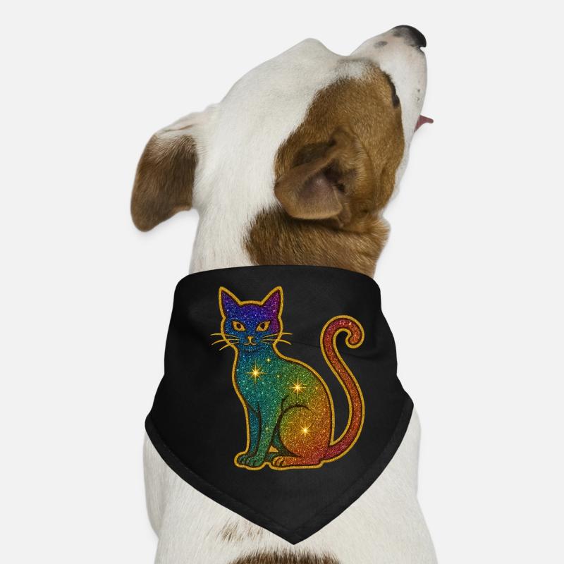 Regenbogen Glitzer Katze zu Halloween Hunde-Bandana