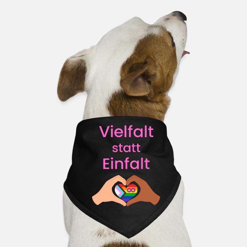 Vielfalt statt Einfalt - Hunde-Bandana - Schwarz