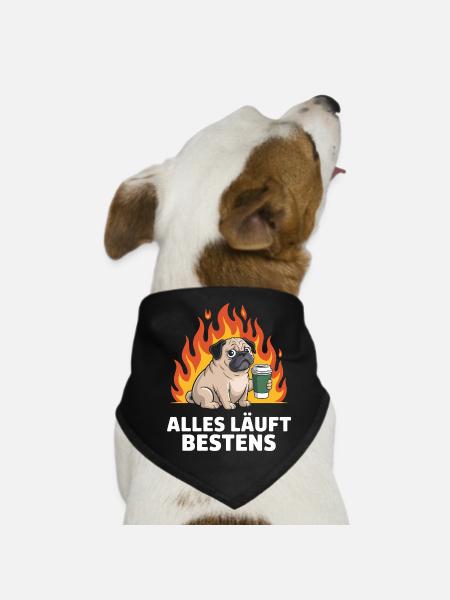Alles Läuft bestens - Deutsche Memes - Hunde-Bandana - Schwarz - Vorne