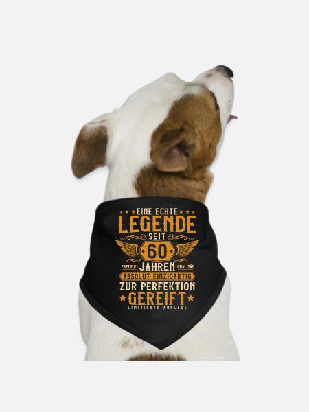 60 Jahre Legende - 60 Geburtstag Vintage Geschenk - Hunde-Bandana - Schwarz