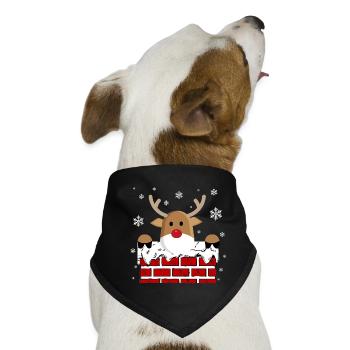 Rudolph im Kamin - Hunde-Bandana - Schwarz - Vorne
