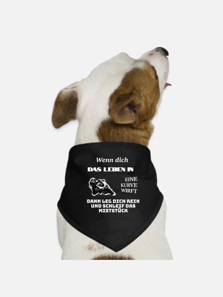 Wenn Dich Das Leben In Eine Kurve Wirft Motorrad - Hunde-Bandana - Schwarz - Vorne