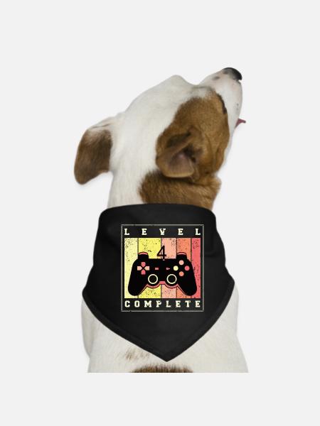 Niveau 4 Complete - Anniversaire cadeau - Bandana pour chien - noir - Devant