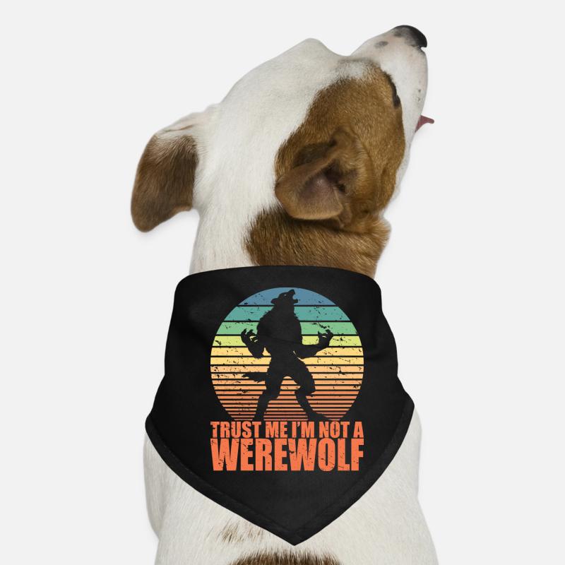 Spaß Scary Werwolf Retro Halloween Süßes oder Saures Hunde-Bandana