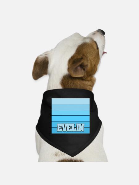 Evelin comme nom de femme - Bandana pour chien - noir - Devant