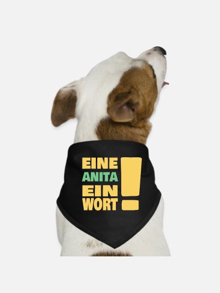 Eine Anita ein Wort - Hunde-Bandana - Schwarz - Vorne