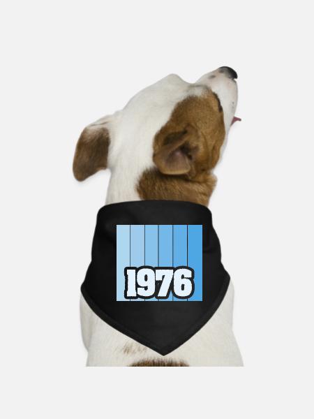 Born in 1976 - Dog Bandana - black - Front