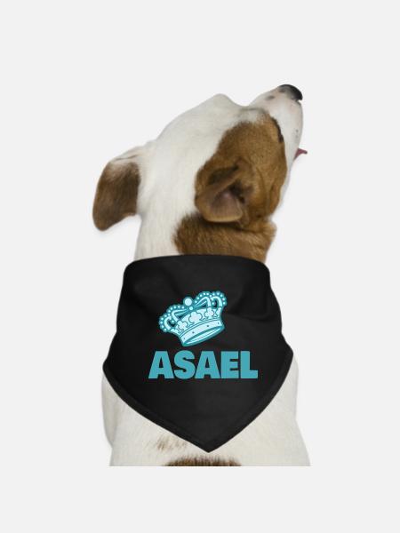 Prénom Asael - Bandana pour chien - noir - Devant