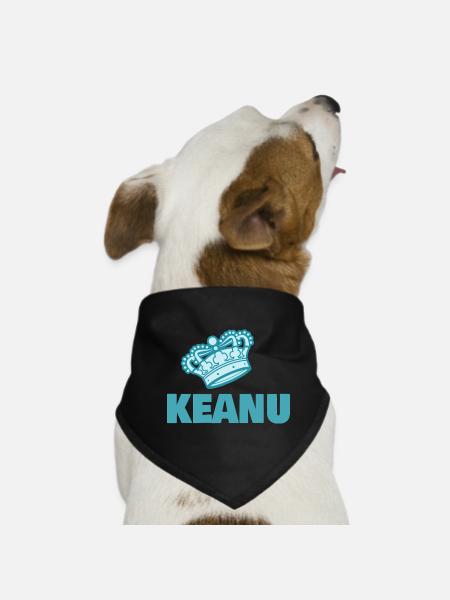 First name Keanu - Dog Bandana - black - Front