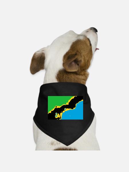 Tanzania - Dog Bandana - black - Front