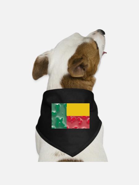 Pays pour le Bénin Drapeau national du Bénin - Bandana pour chien - noir - Devant