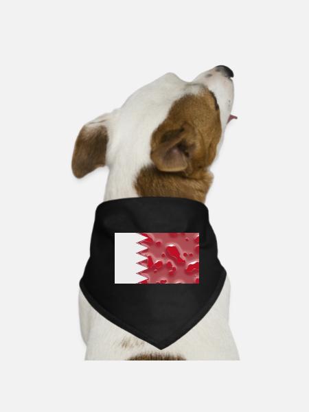 Gift for Bahrain - Dog Bandana - black - Front