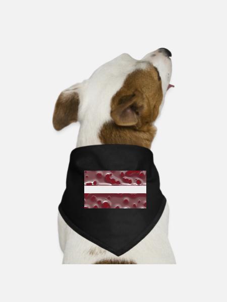 Flag Latvia - Dog Bandana - black - Front
