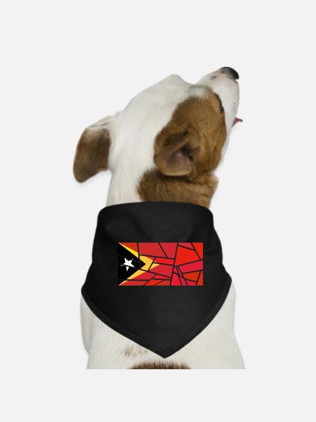 Drapeau du pays Timor oriental Timor Leste - Bandana pour chien - noir - Devant