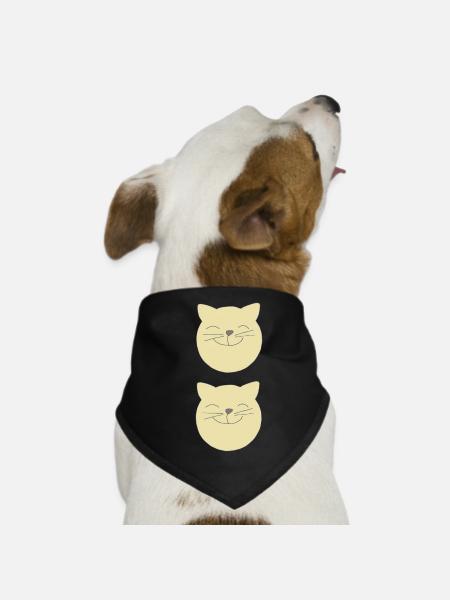 Chats double - Bandana pour chien - noir - Devant