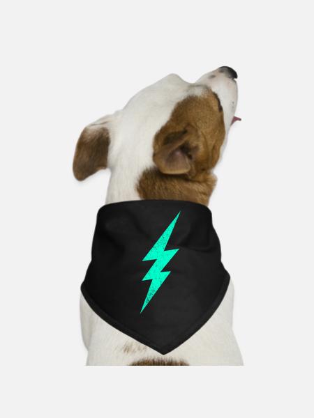 Electric flash graphic on trendy H interior - Dog Bandana - black - Front