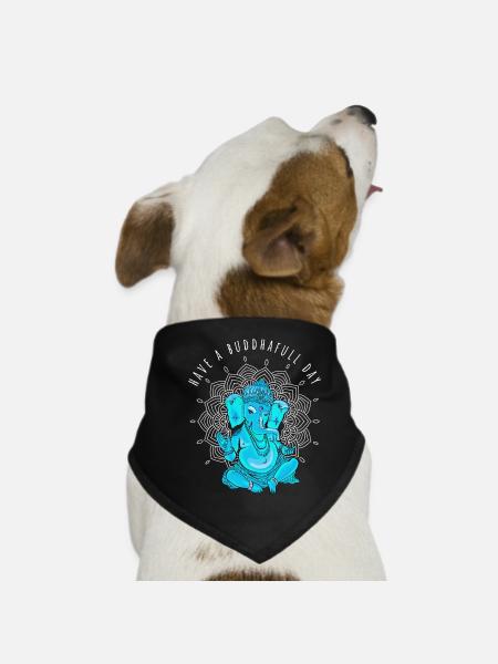 buddha ganesha yoga namaste elefant meditation om - Hunde-Bandana - Schwarz - Vorne