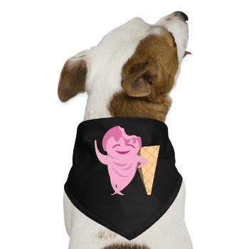 Lustige Eiscreme - Hunde-Bandana - Schwarz - Vorne