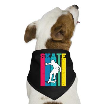 SKATE Vintage Skate Skateboard T-Shirt - Hunde-Bandana - Schwarz - Vorne