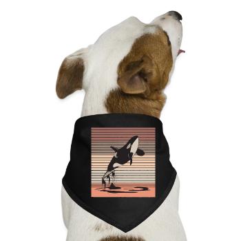 Wal Ozean Meeresleben Meerestier Geschenk - Hunde-Bandana - Schwarz - Vorne