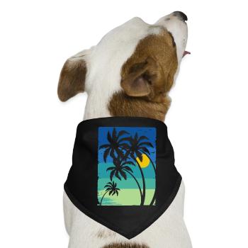 Palme, Palmen - Hunde-Bandana - Schwarz - Vorne
