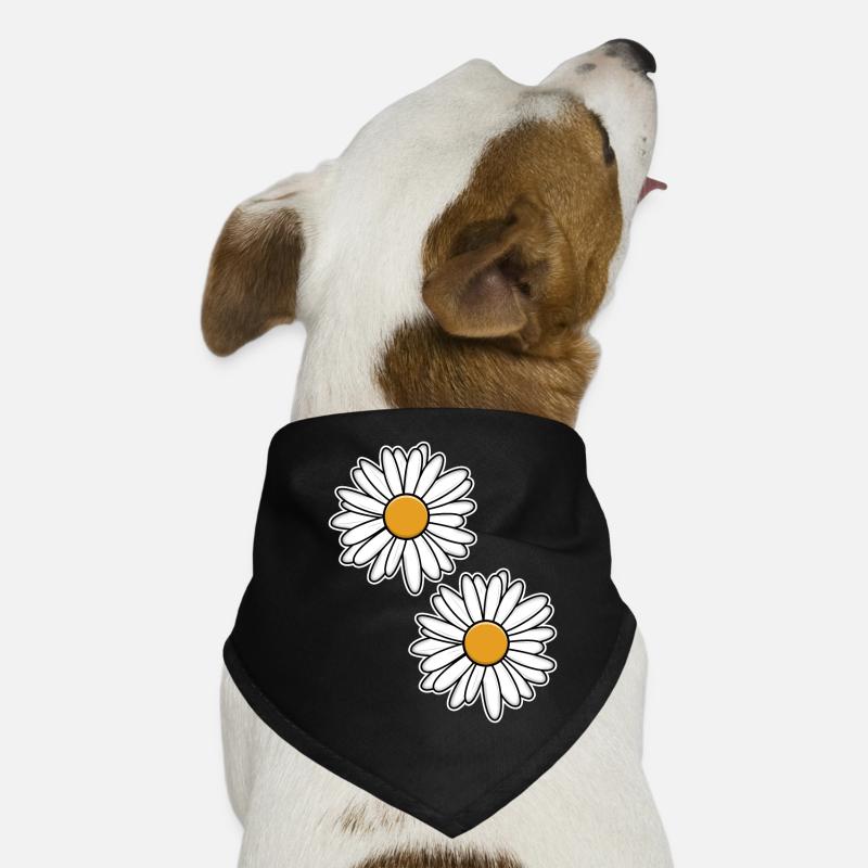 Daisies design in black and white Dog Bandana
