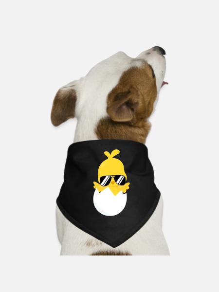 Easter chick funny for women, men and kids - Dog Bandana - black - Front