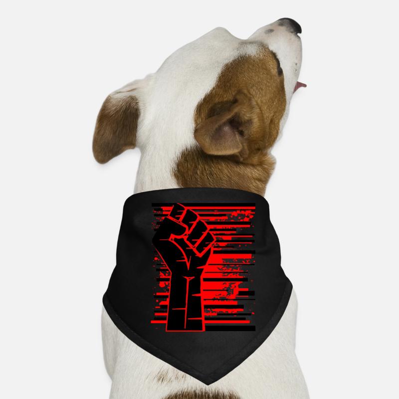 Fist red black Dog Bandana