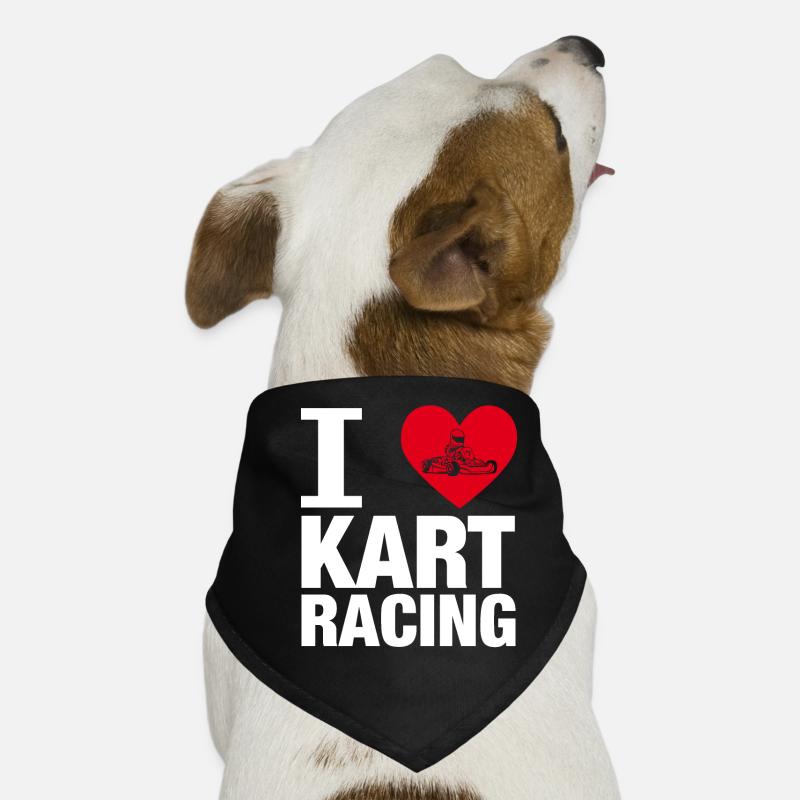 I love karting go-kart driver heart gift Dog Bandana