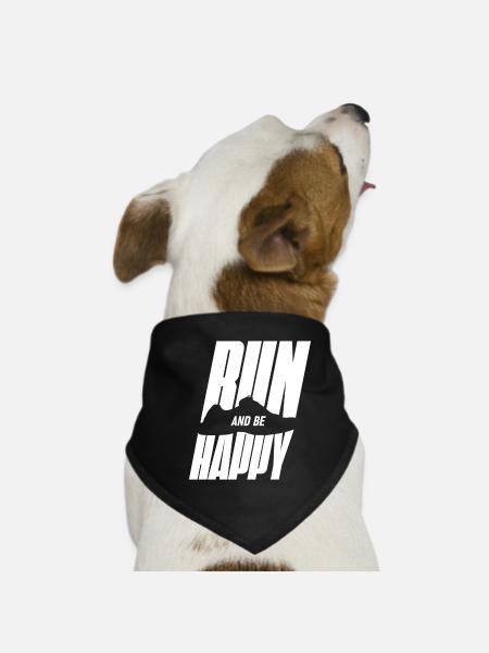 Glücklich Laufen  - Hunde-Bandana - Schwarz - Vorne