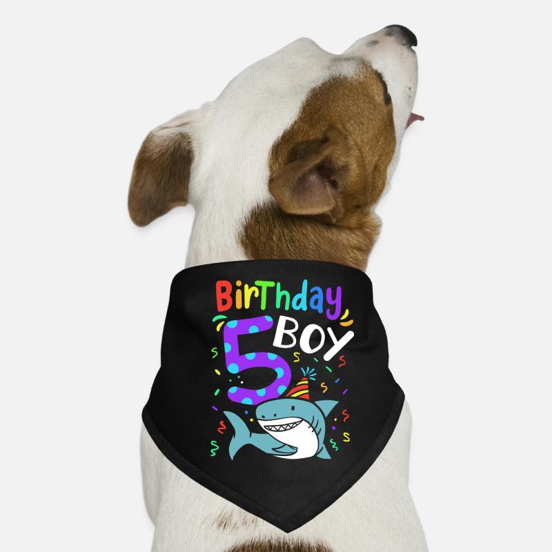 5th birthday shark Dog Bandana