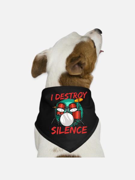 Drummer Drums - Dog Bandana - black - Front