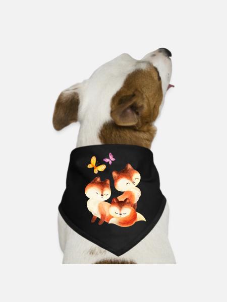 Wasserfuchs Trio - Dog Bandana - black - Front