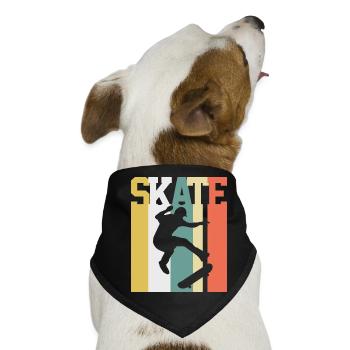 Skaten Skater Skate Vintage - Hunde-Bandana - Schwarz - Vorne