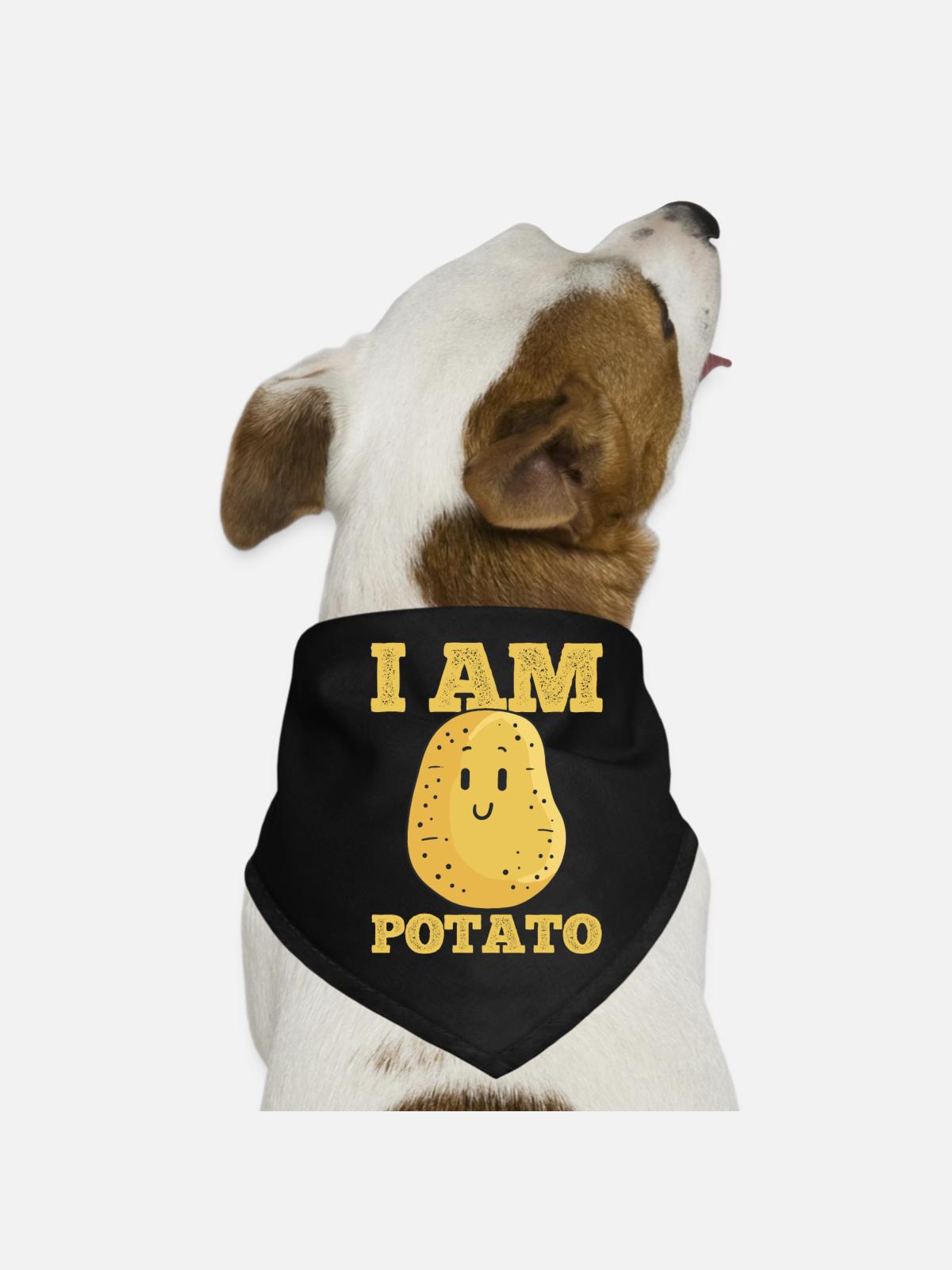 Potato Kawaii - Dog Bandana - black - Front