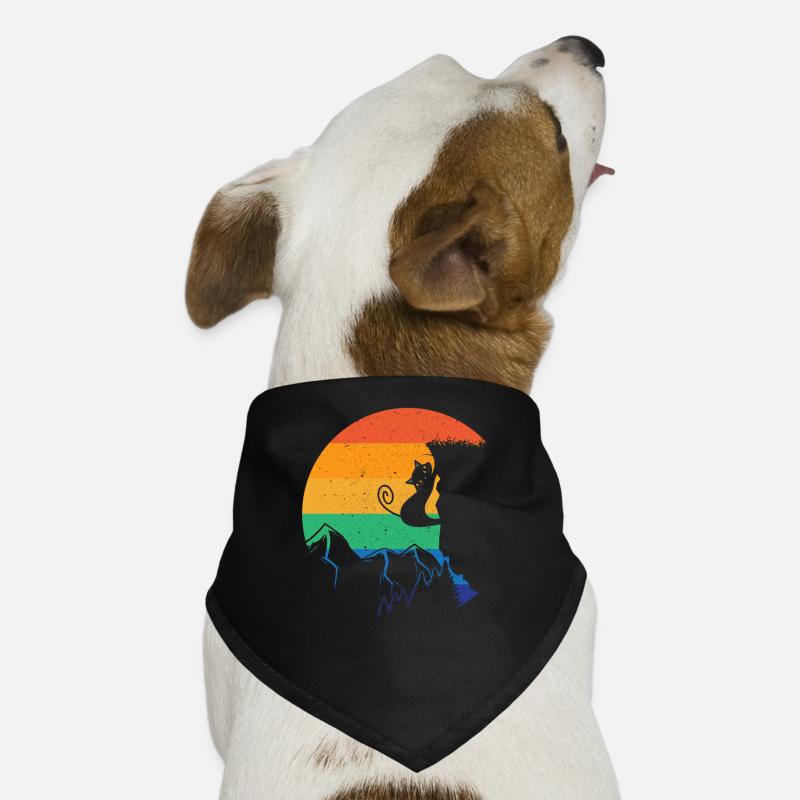 Rock Climbing Climber Cat Retro Dog Bandana
