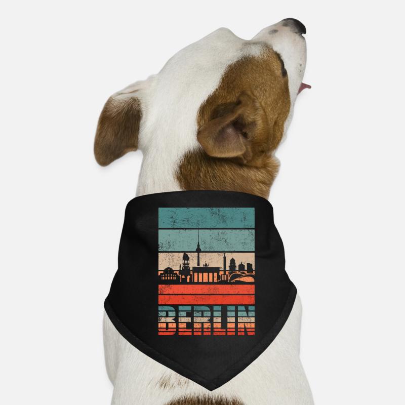 Berlin Stadt Berliner Skyline Retro Geschenkidee Hunde-Bandana