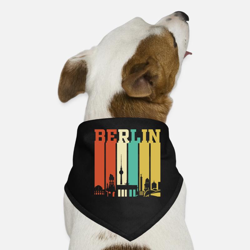 Berlin Berliner Retro Geschenk - Hunde-Bandana - Schwarz