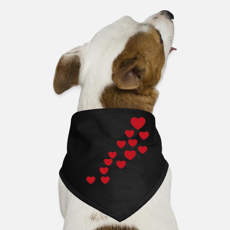 Rote Herzen Hunde-Bandana