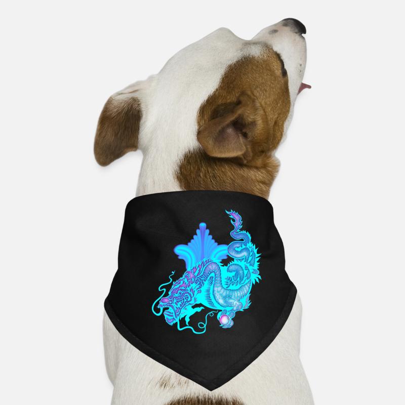 Hellblauer chinesischer Drache Hunde-Bandana