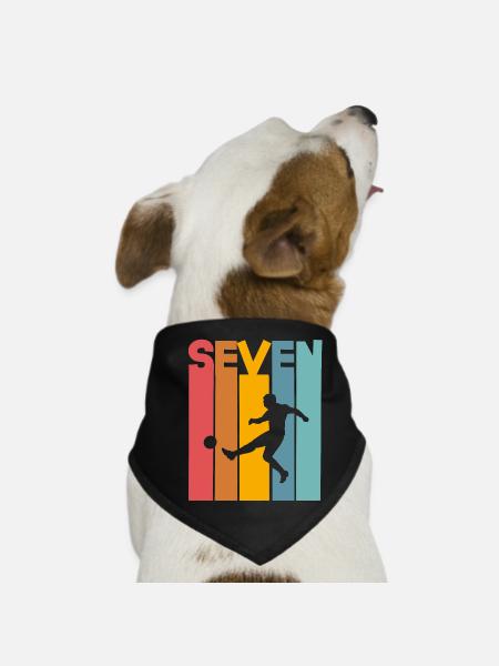Football 7 ans fête d’anniversaire des enfants - Bandana pour chien - noir - Devant