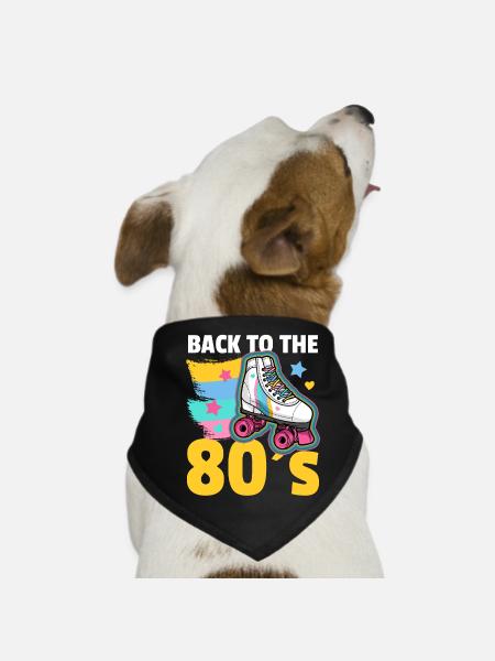 Rollschuhe 80er Rollschuhlaufen - Hunde-Bandana - Schwarz - Vorne