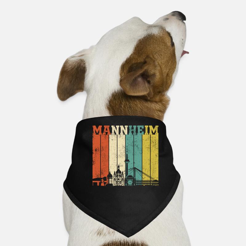 Retro Mannheim Skyline Hunde-Bandana