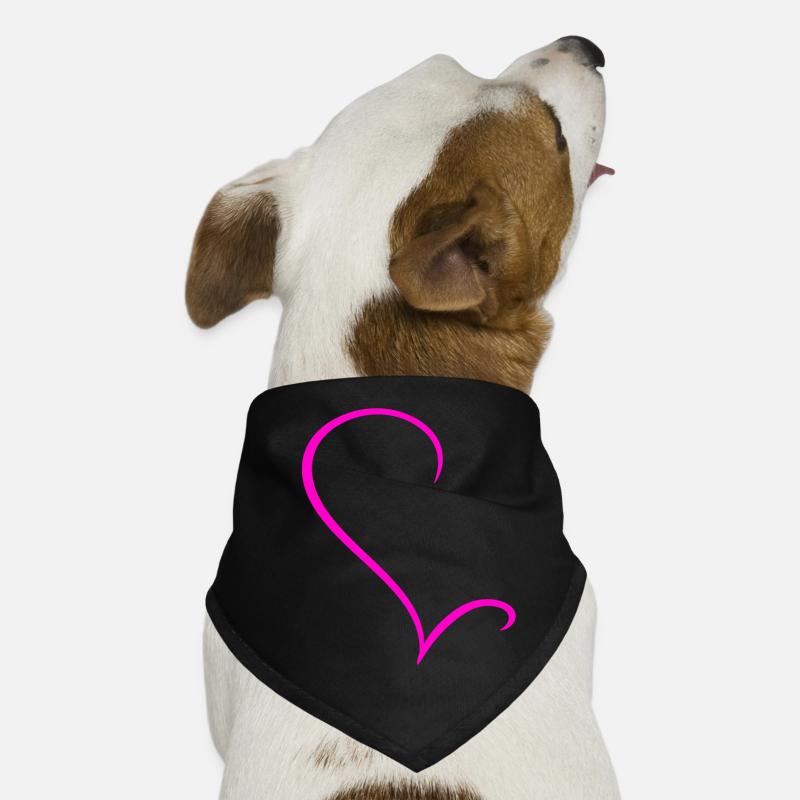 Half Pink Heart Dog Bandana
