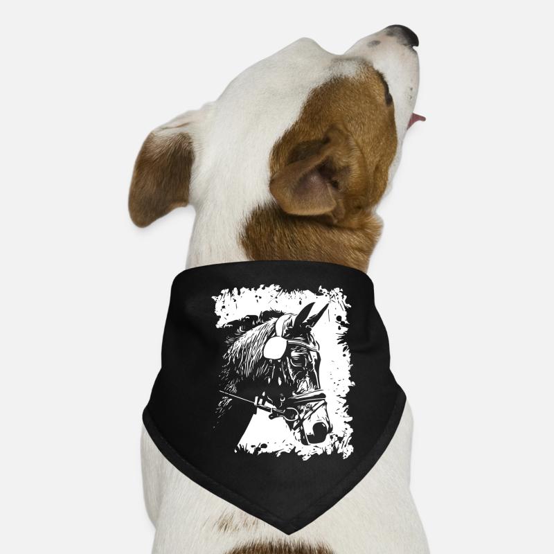 Pferd - Hunde-Bandana - Schwarz