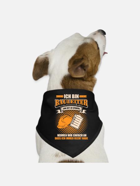 Bauleiter - Hunde-Bandana - Schwarz - Vorne
